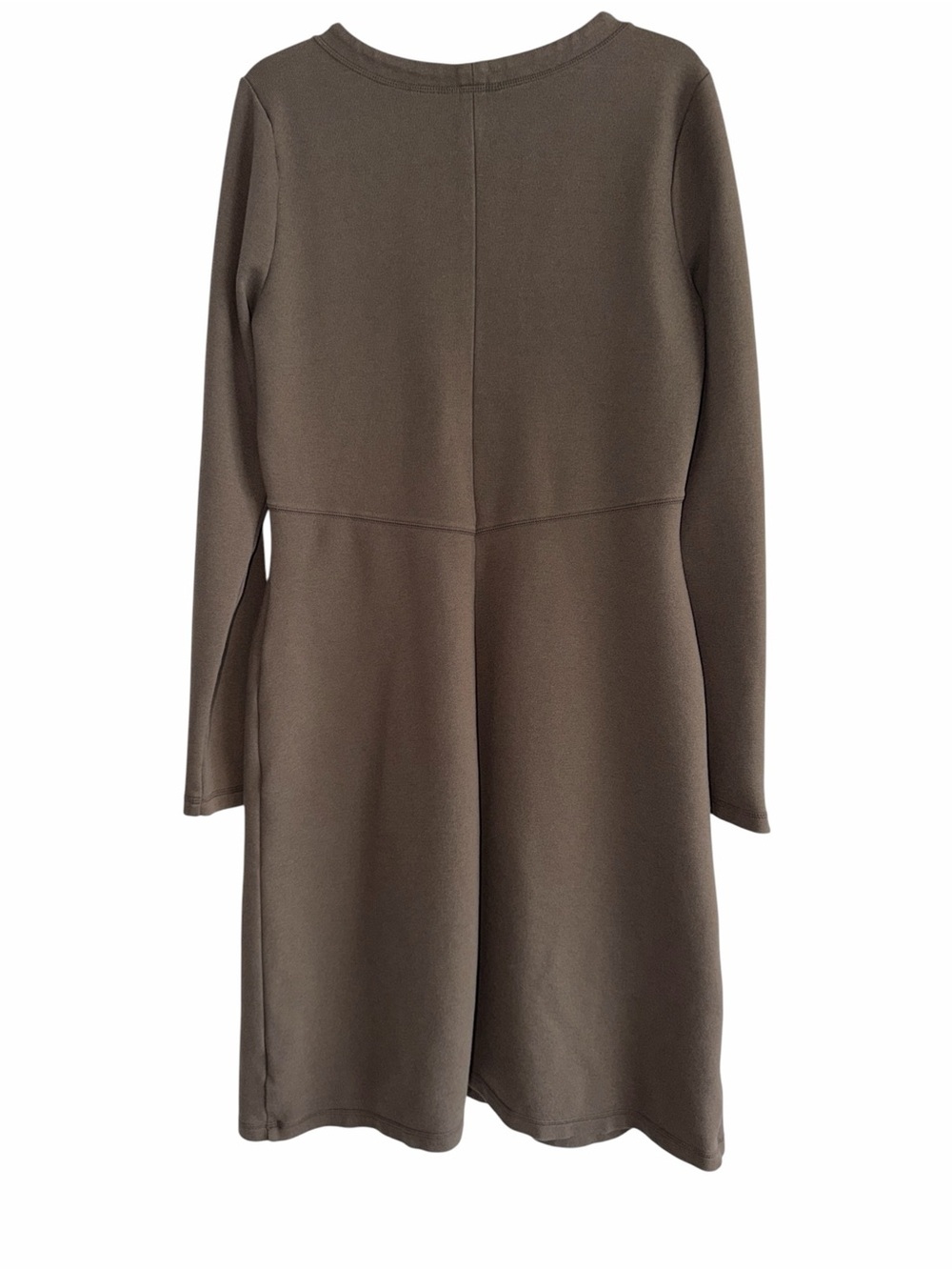 Athleta Celebration Athletic Ponte Knit Zipper Dress Size Medium Olive Brown - Picture 3 of 9